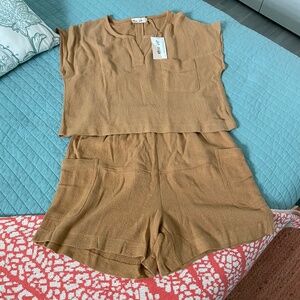 NWT Very J New In Linen Short Set Sz M